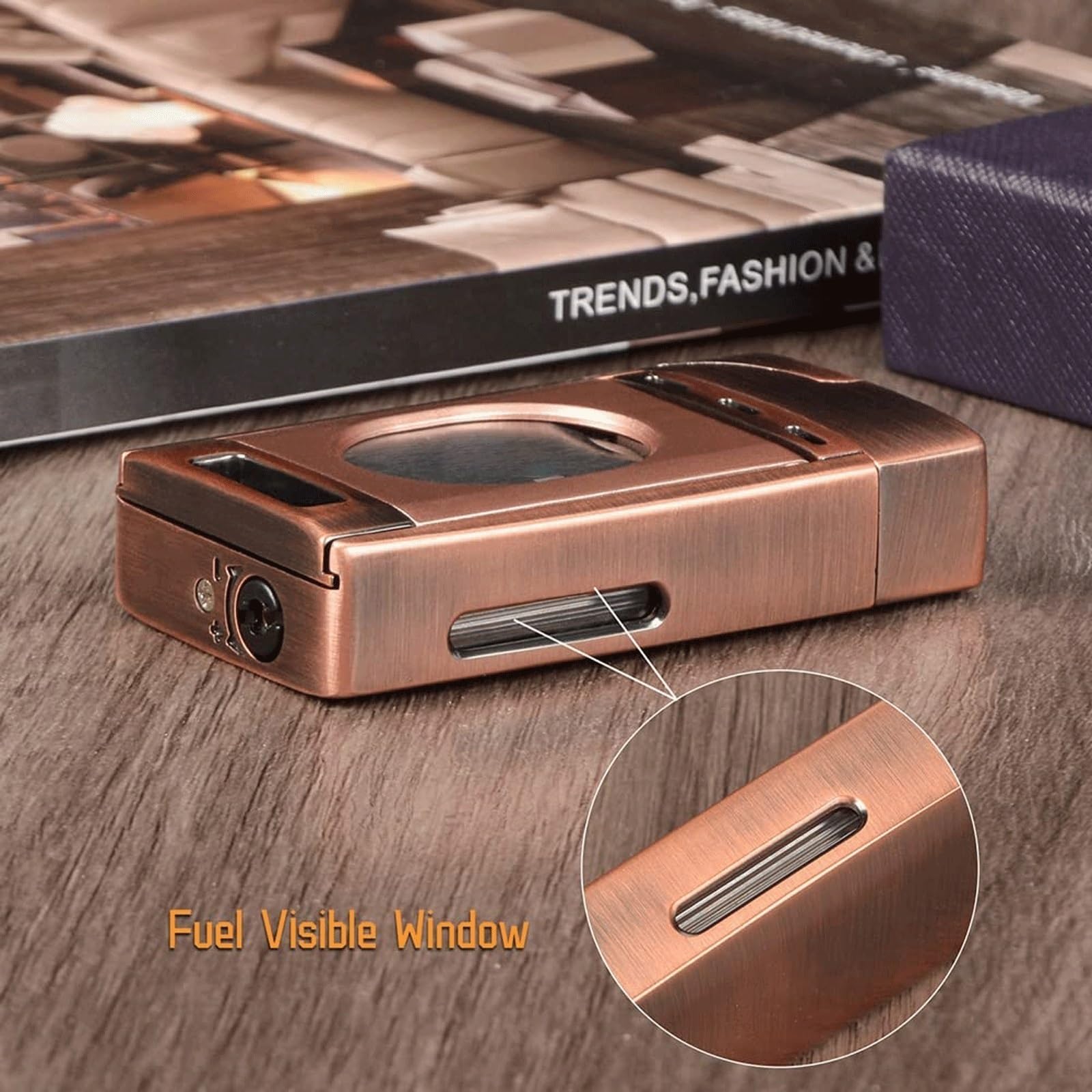 Encendedor de metal con doble llama, recargable, portátil, resistente al viento, perfecto para camping, barbacoa y necesidades de supervivencia