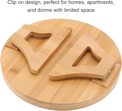 Miniatura 7 de Bandeja de aperitivos para sofá, textura de madera, bandeja para reposabrazos de sofá, mesa de brazo plegable con clip para aperitivos de café y té