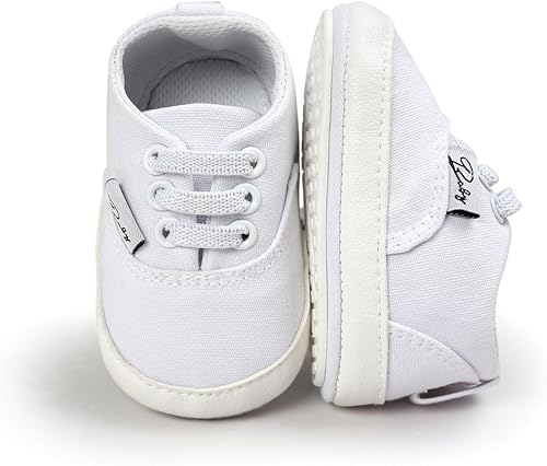 Tenis de lona unisex para bebés, niños y niñas, suela de goma suave, tobillo alto, zapatos de cuna para niños pequeños