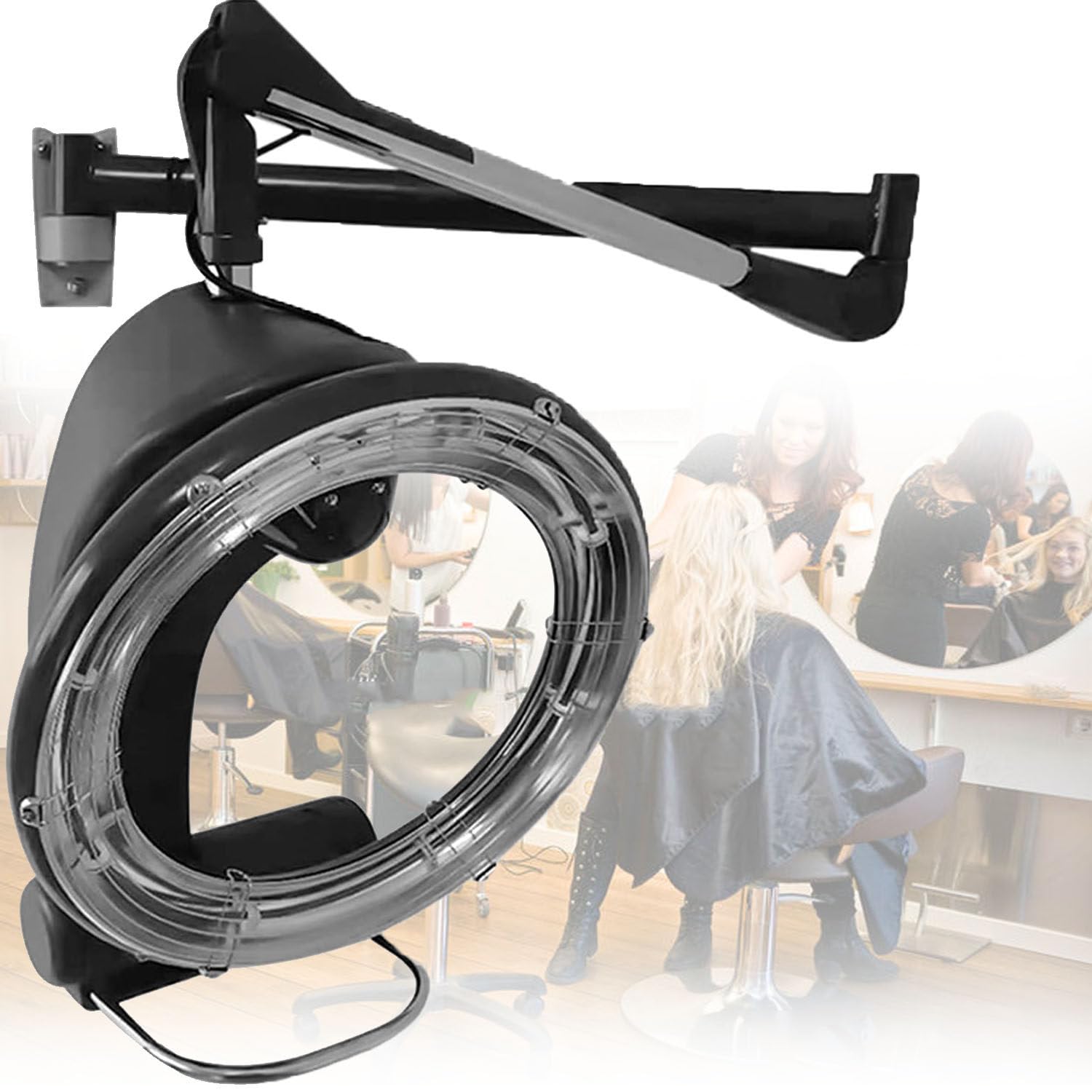 1200w Orbiting Hair Dryer Wall-Mounted Hd LCD Display Hair Dryer Standing Professional Salon Hair Spa Color Processor Plate