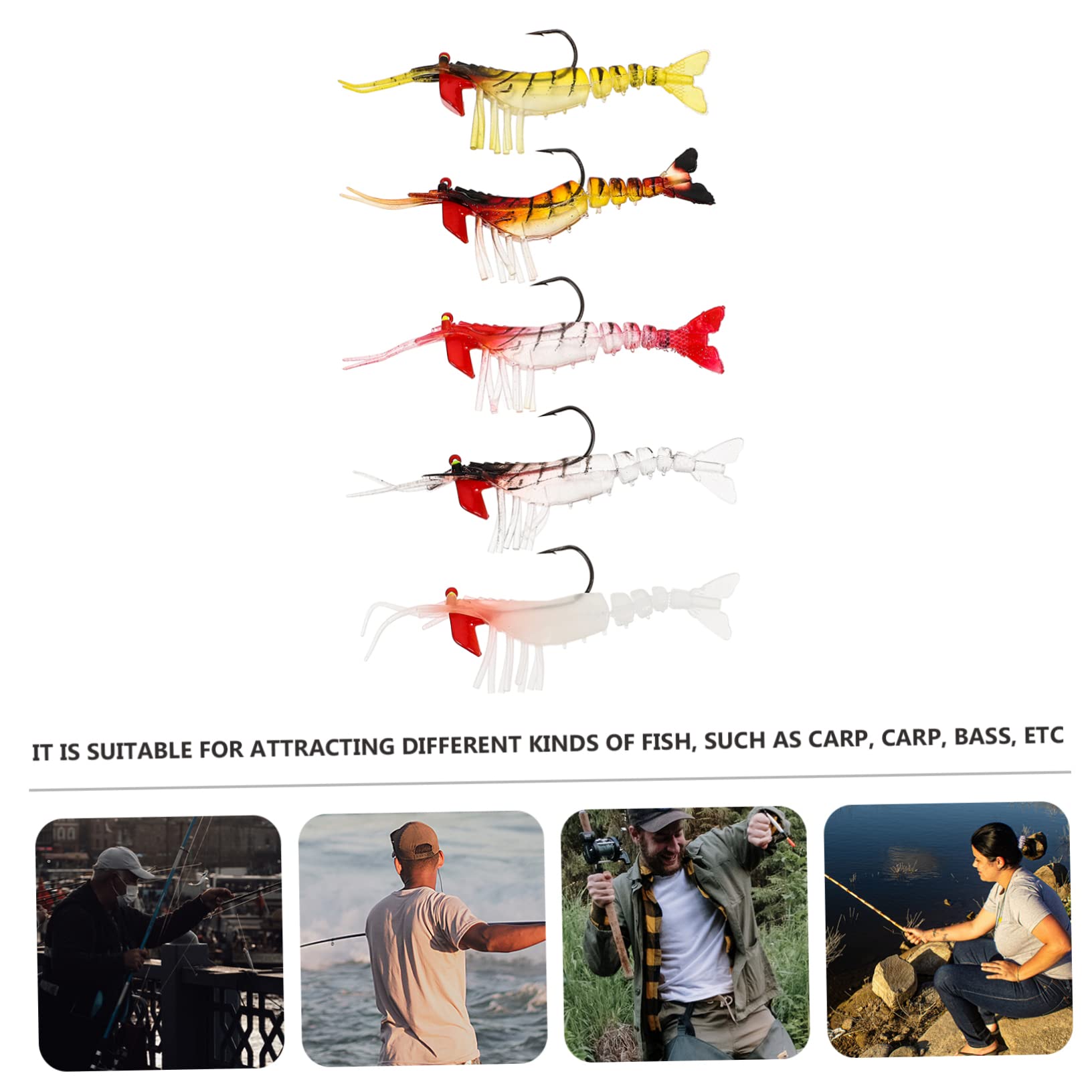 Mikikit Bionic Shrimp Fake Baits Köder Angeln Künstlicher Bionic Bait Garnelen Köder