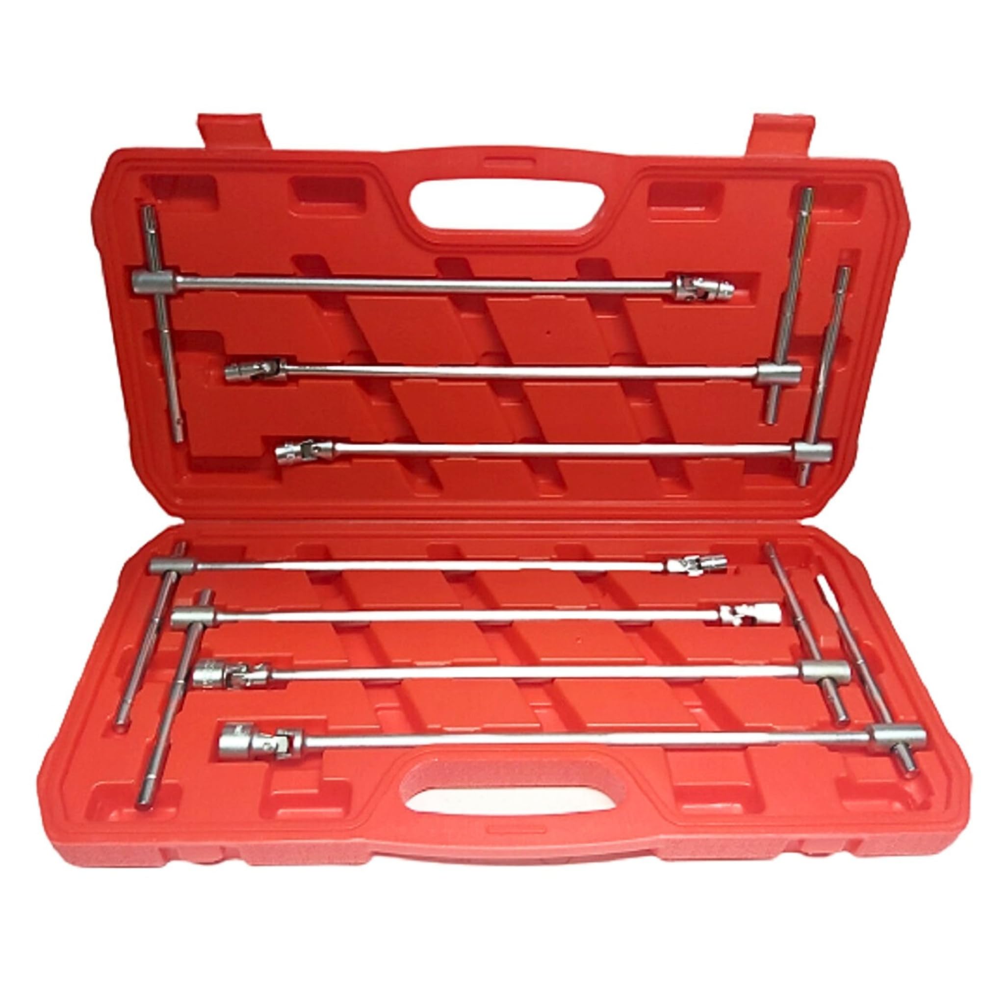 maryse chiavi a t doppio snodo kit di 7 chiave lunga 8 10 12 13 14 17 19 mm croma vanadio testa snodabile con pratica valigetta ideali per meccanica, auto, moto, bricolage
