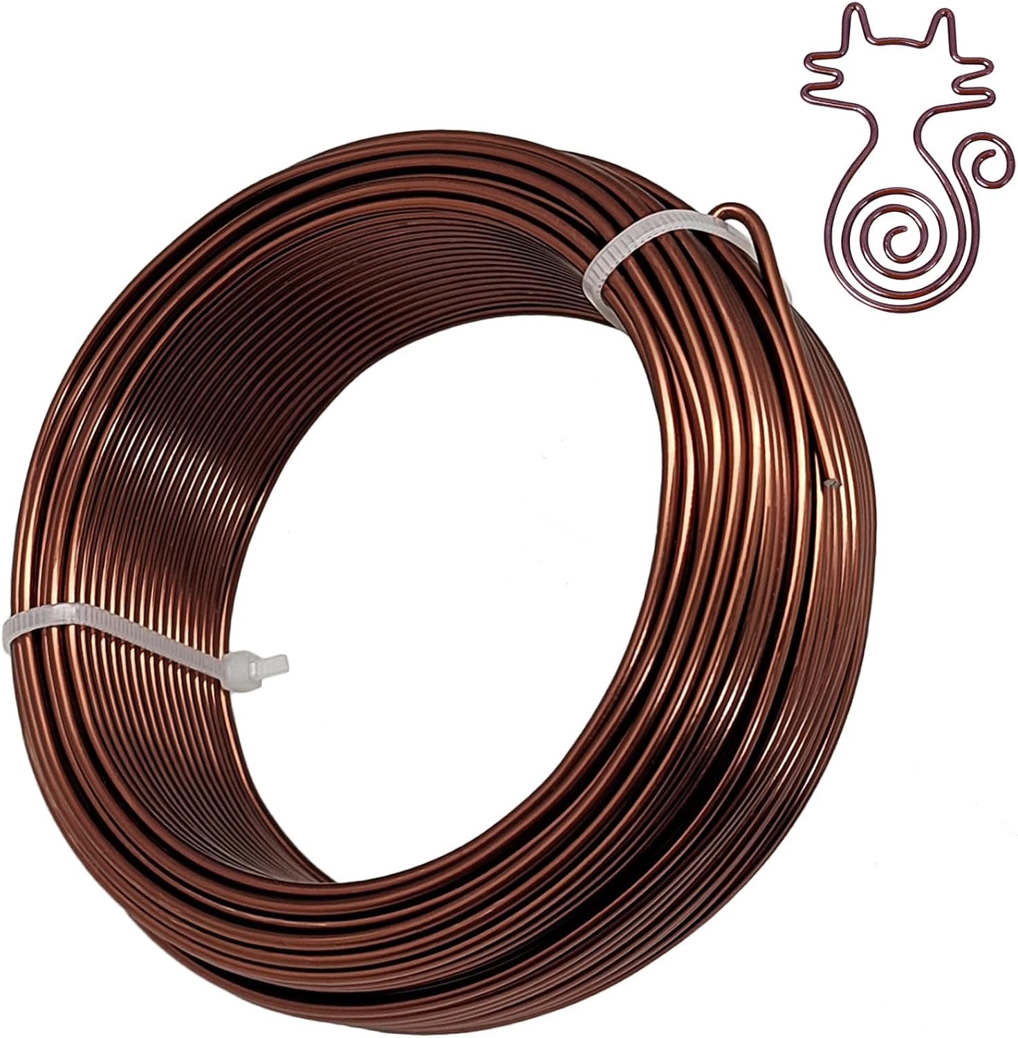 YEQIN 12 Gauge 2mm Aluminum Craft Wire, 105ft Bronze Bendable Metal Wire for Jewelry Making, Sculpting, Bonsai, Armature & Crafts