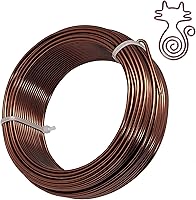YEQIN 12 Gauge 2mm Aluminum Craft Wire, 105ft Bronze Bendable Metal Wire for Jewelry Making, Sculpting, Bonsai, Armature & Crafts