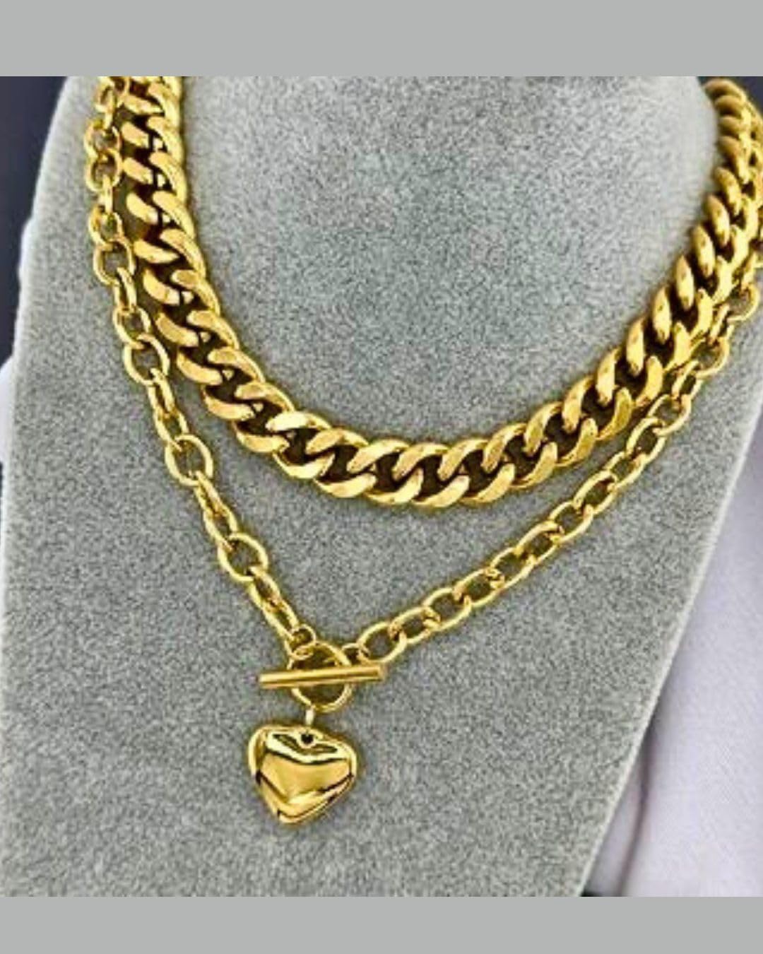 G&L Collectives Gold Plated Toggle Heart Pendant Necklace | 18k Gold Plated | Elegant Everyday Jewelry - Image 2