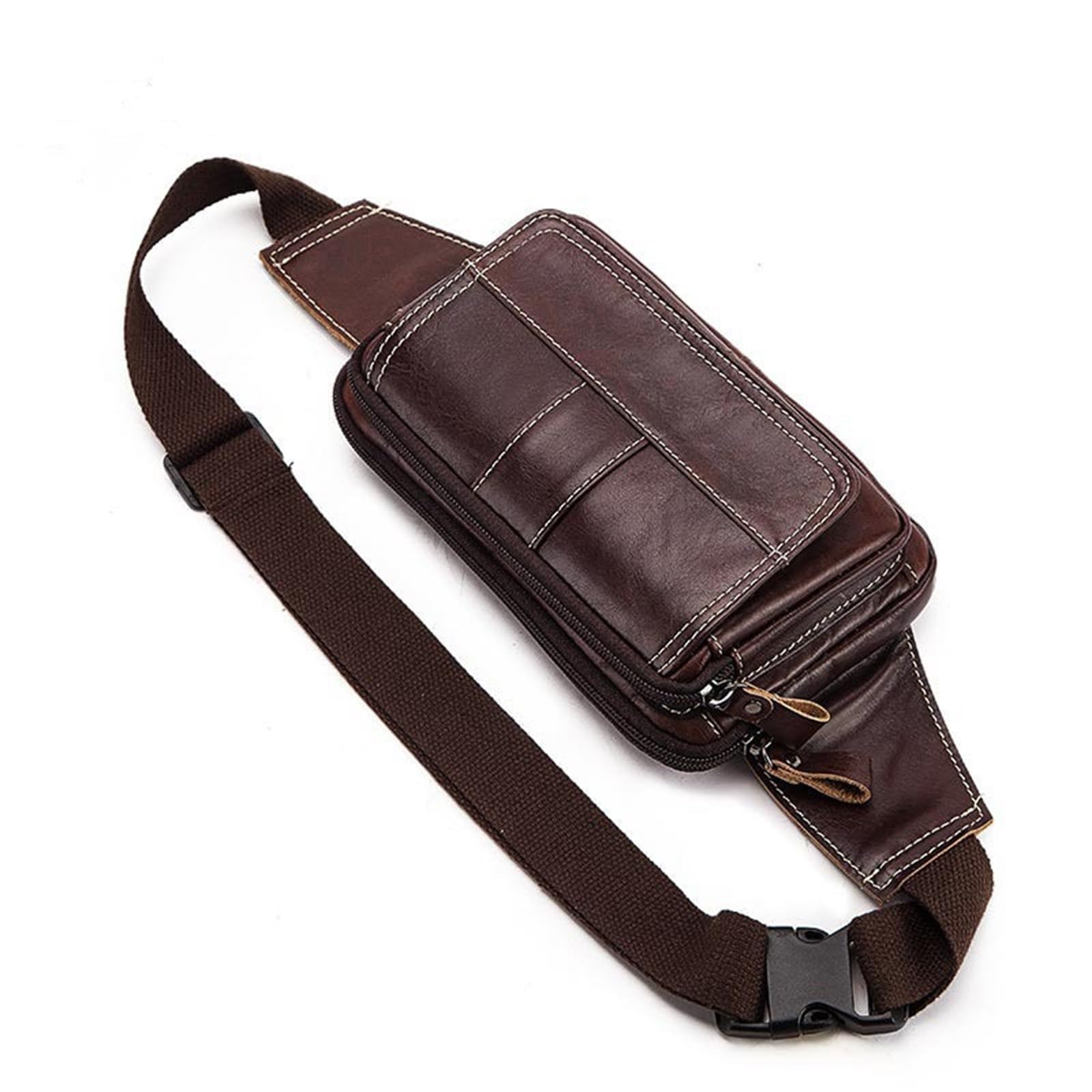 Męskie nerki dla mężczyzn, wielofunkcyjna torba na klatkę piersiową, retro torba crossbody, odpowiednia do treningu na świeżym powietrzu, podróży, Brązowy, 21x4.5x13.5cm