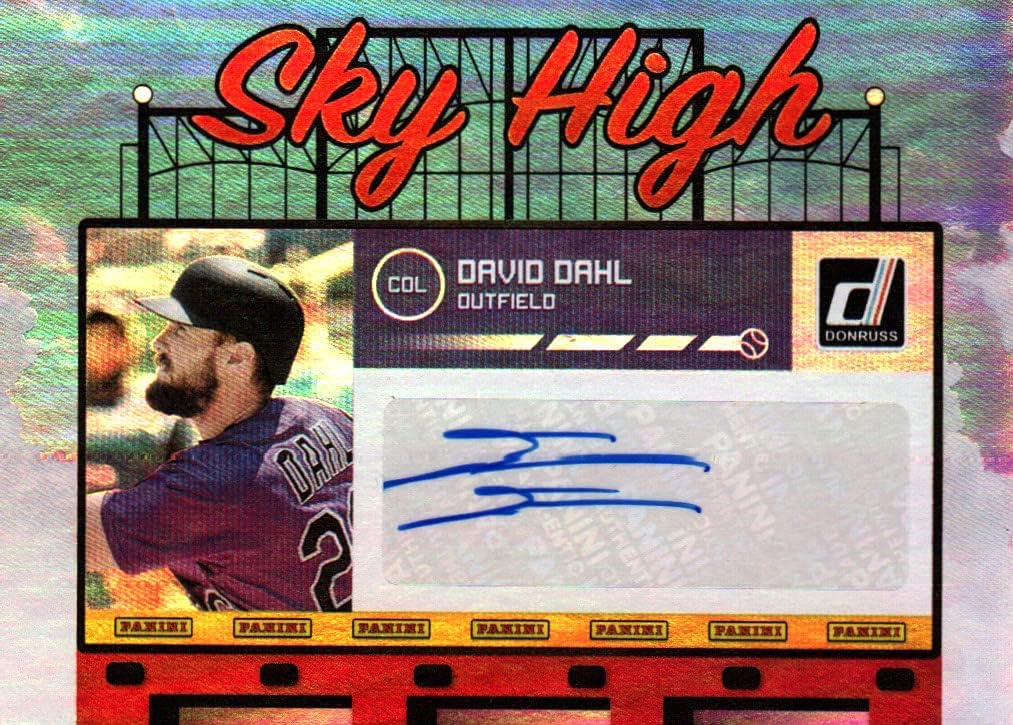 David Dahl Autographed Sky High Collectible Baseball Card - 2020 Panini Donruss Sky High Baseball Card #SHS-DD (Rockies) Free Shipping