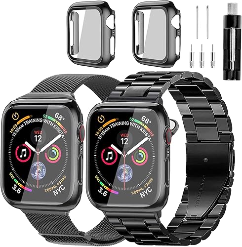 REASDEN Compatible With Apple Watch Band and Case Iwatch Ultra Series 9 8 7 6 5 4 3 2 1 SE 38mm 40mm 41mm 42mm 44mm 45mm 49mm, Solid Stainless Steel