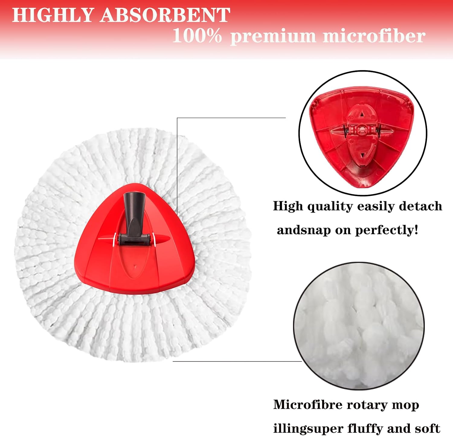 O-Cedar Spin Mop Replacement Head - 4 Refills, 30-58in Handle and Base Combo Set