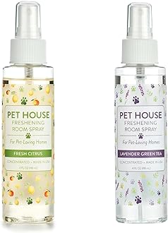 One Fur All Pet Air Freshener 4 OZ Concentrated Room Spray for Pet Odor, Lavender Green Tea and Fresh Citrus, Pack of 2