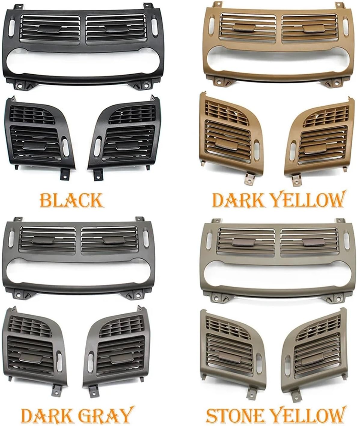 Front Dashboard Air Conditioning Vent Grille Cover Panel Fit For Benz E Class W211 2003-2008 E200 E230 E260 E280 E300(Stoneyellow-Right)