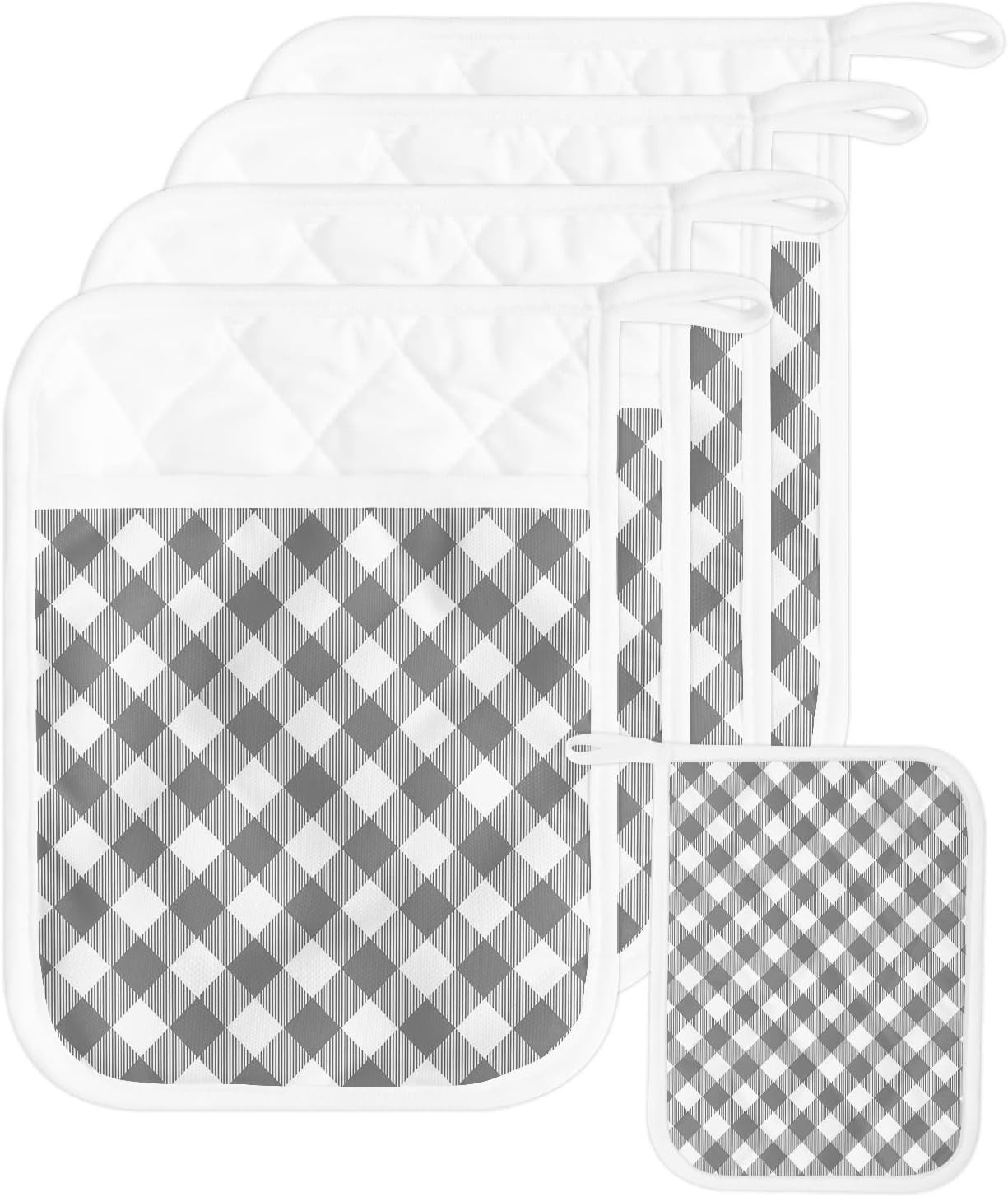 Pot Holders, Grey Lattice Pot Holder, Heat-Resistant Hot Pockets, Pot Holders for Kitchen, Hot Pads for Kitchen, Kitchen Accessories 5 Pcs Potholders