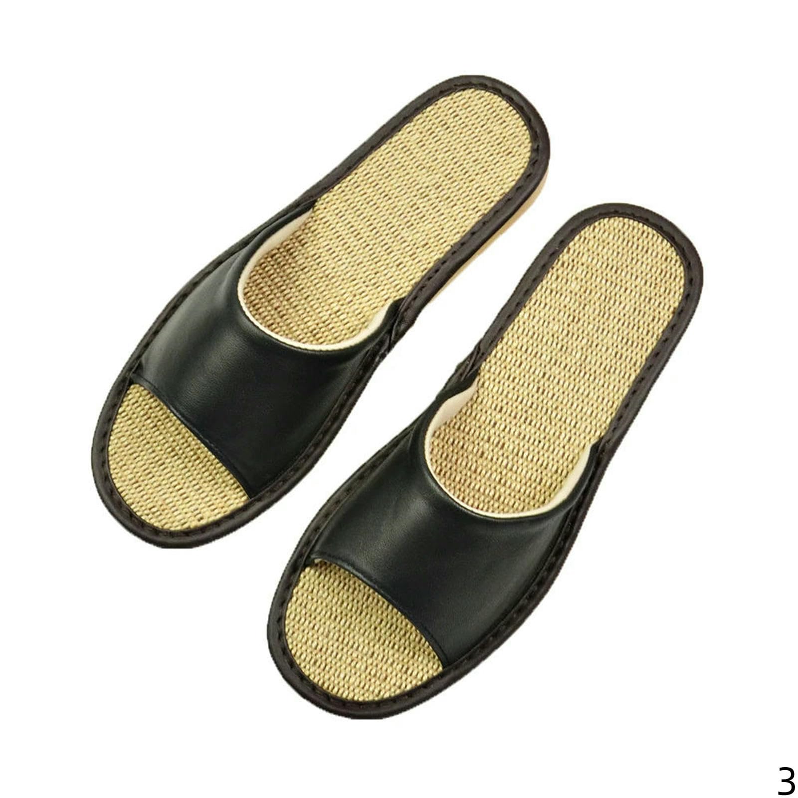 Claquette Hommes Chaussures Été Mode Extérieur Respirable Lin Casual Couple Plage Pantoufles