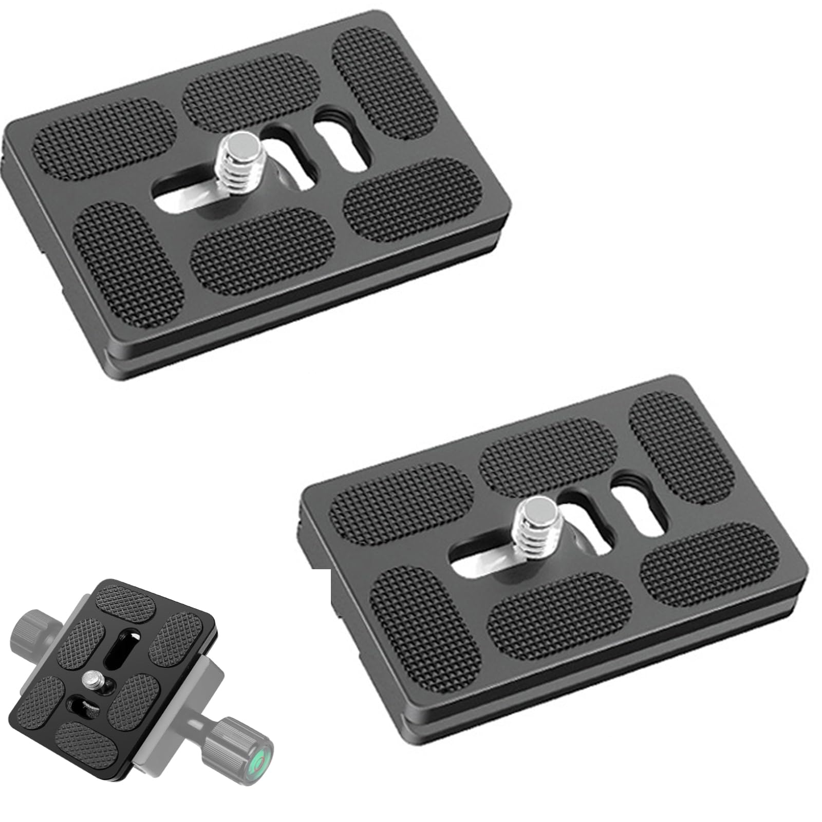 MAKINGTECQuick Release Plates for Tripod Head and Ball Head, Universal 1/4 Inch to 3/8 Inch Screw Tripod Adapter Mount for Arca-Swiss QR Plate for DSLR Camera Monopod Head PU-60 2 Pcs