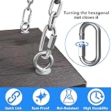 XSHAO® 10 Pcs Maillon Rapide INOX M6, Mousqueton à Vis Inoxydable 304 Verrouillage avec Capuchon à Vis pour Camping/Randonnée/Pêche/Hamacs/Balançoires - 4