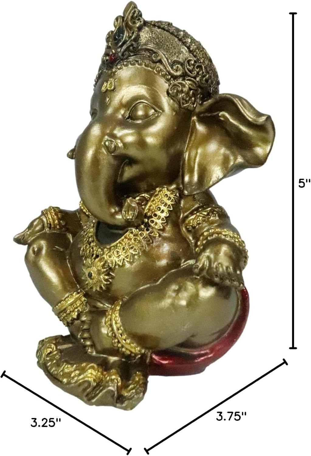 Ebros Gift Hindu Supreme Elephant God Baby Ganesha Sitting in Meditation Figurine Patron of Success Arts and Wisdom Hinduism Vastu Altar Decorative Accent