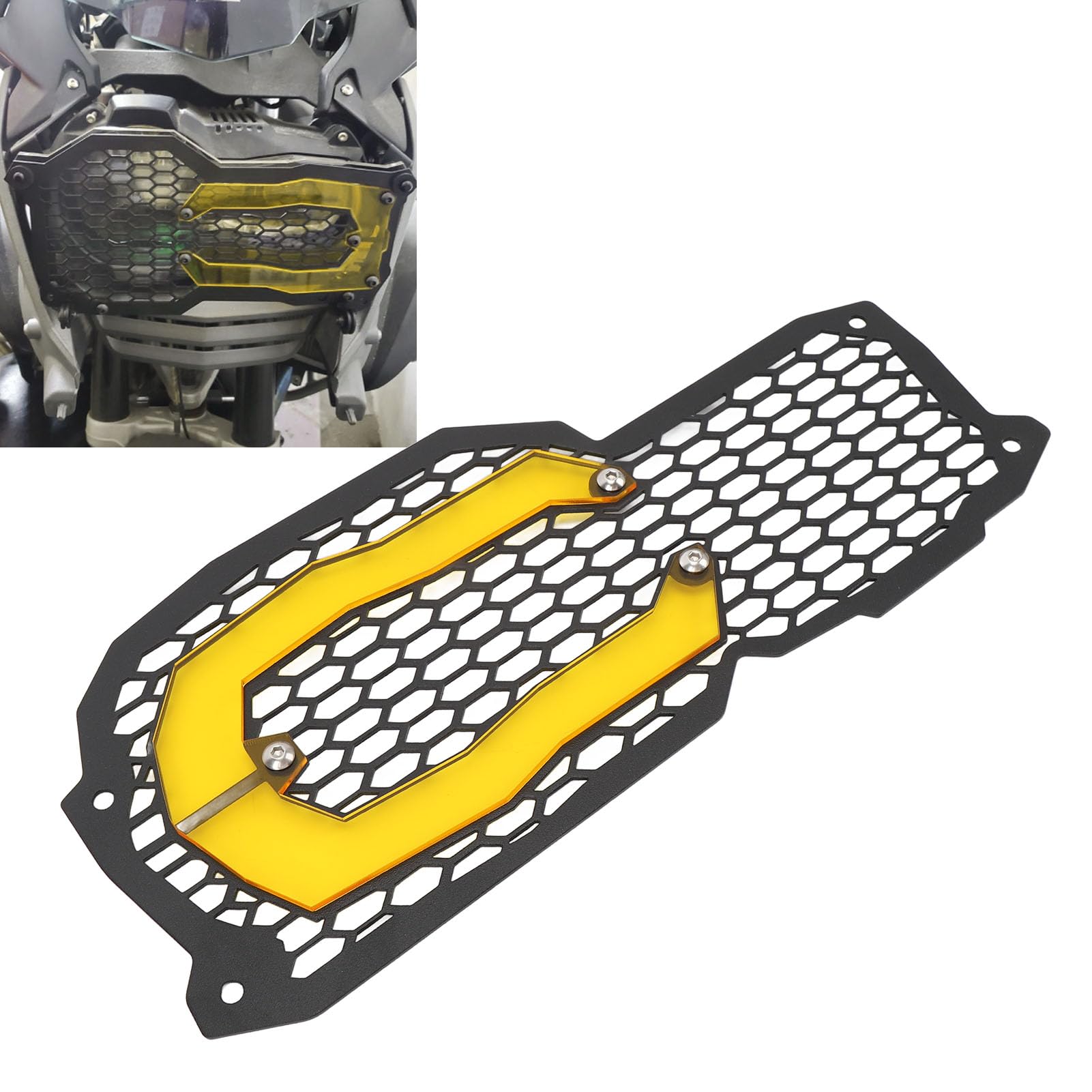 Osłona Reflektora Motocyklowego Pokrowiec Stal Nierdzewna (YELLOW)