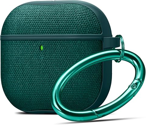 Spigen AirPods 4 ile Uyumlu Kılıf Urban Fit Örgü Kumaş Koyu Yeşil Kapak - ACS08650 (Spigen TR Garantili)