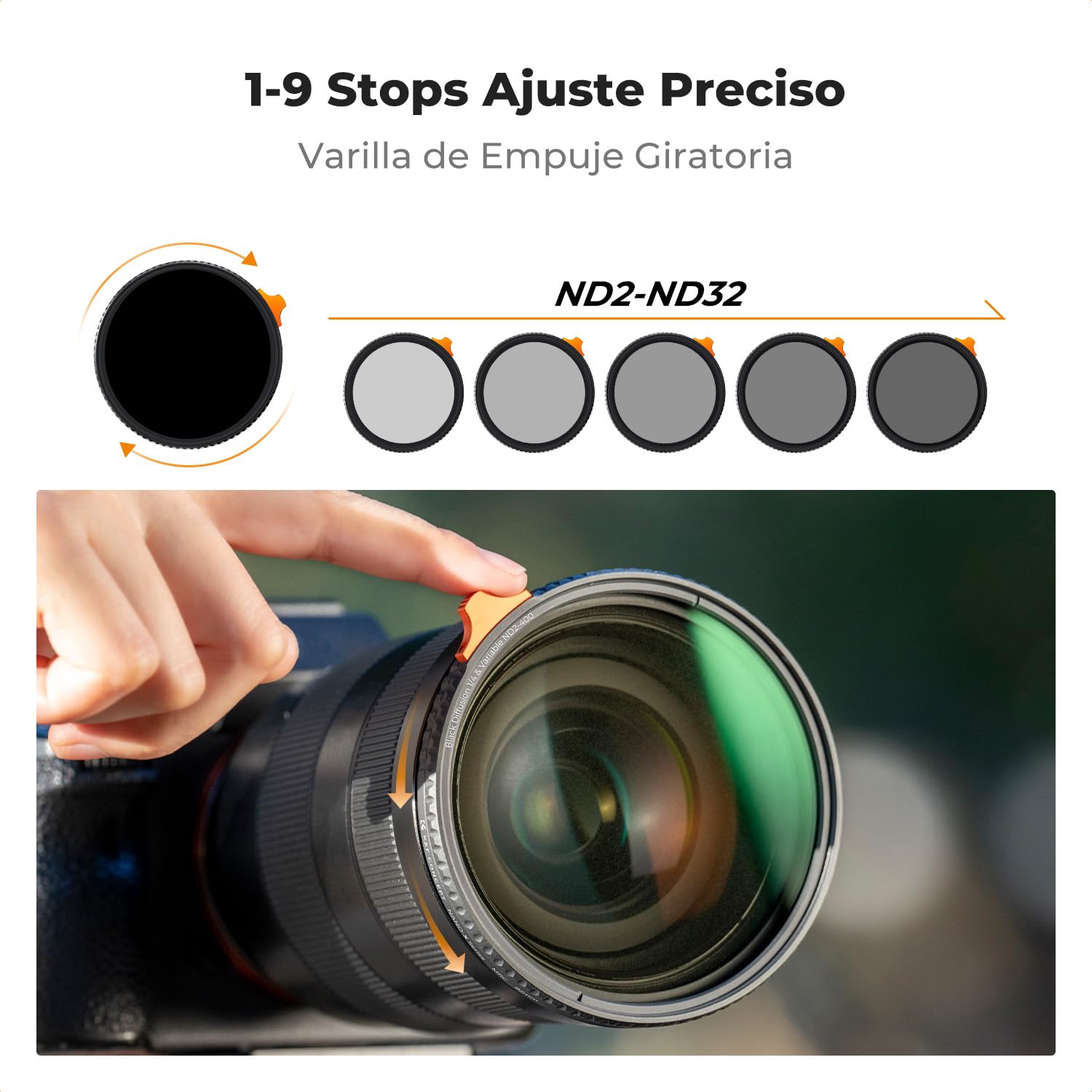 K&F CONCEPT Nano-Xcel 2 en 1 Variable ND2-400 & Black-Mist 1/4 Filtro, 67mm Black Diffusion 1/4 & ND2-400 Filtro de Densidad Neutra con 28 Capas Revestimiento Nano