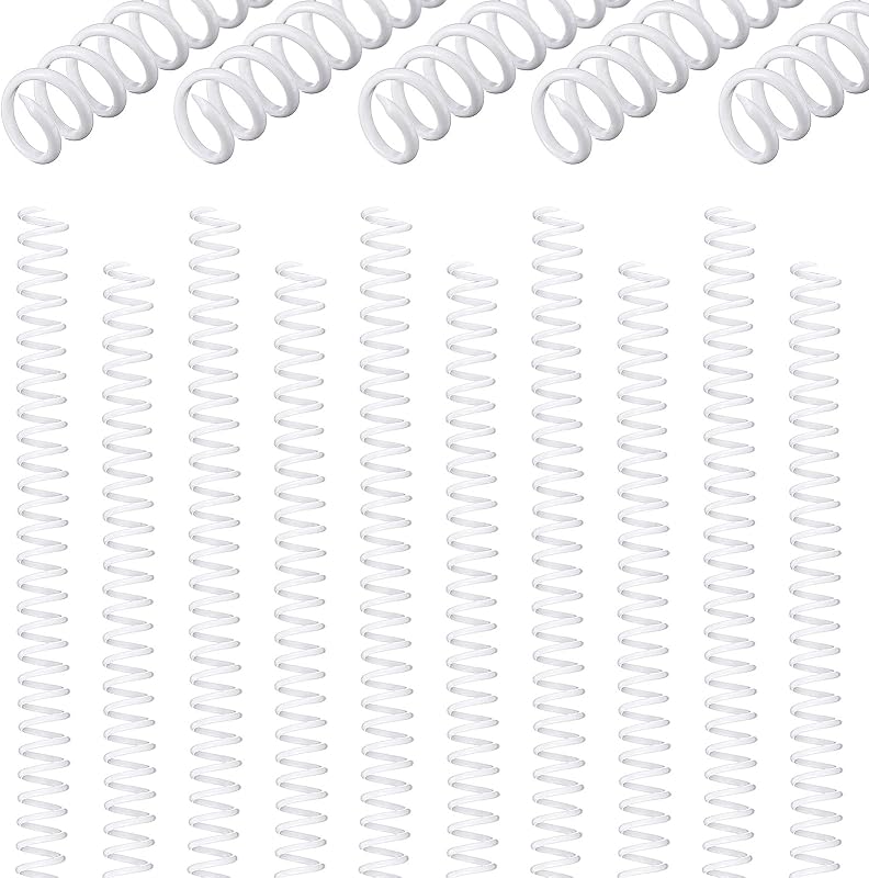 30 Pcs 8 Mm/ 5/16 Inch Spiral Binding Coil Coil Bindings Spines 4: 1 Pitch 54 Sheet Capacity Plastic Binder Combs for Teacher Office Document Notebook Business Proposals Reports Menus(White)