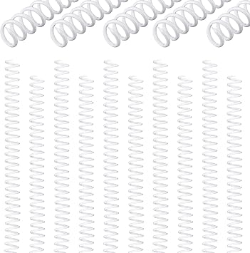 Pajean 30 Pcs 8 Mm/ 5/16 Inch Spiral Binding Coil Coil Bindings Spines 4: 1 Pitch 54 Sheet Capacity Plastic Binder Combs for Teacher Office Document Notebook Business Proposals Reports Menus(White)
