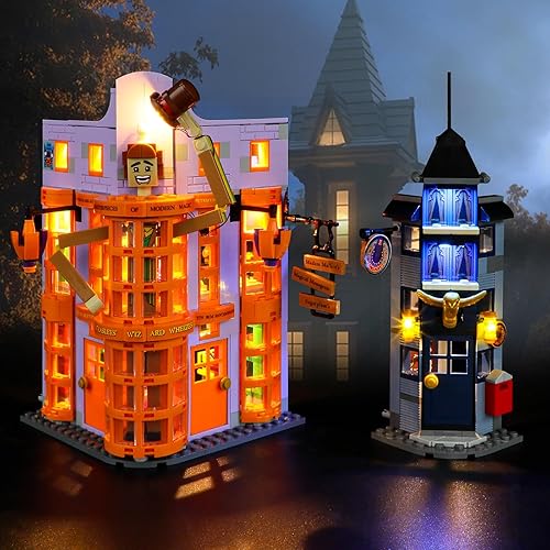 Vaodest LED Light for Lego 76422 Diagon Alley Weasleys' Wizard Wheezes Set,Design and Configuration Compatible with Model 76422(LED Light Only, Not