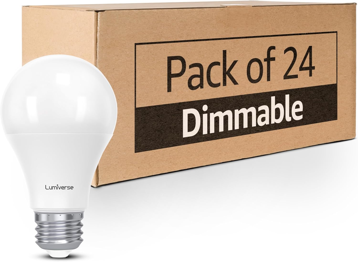 Lumiverse A19 Dimmable LED Bulbs 60W Equivalent, 9.5W, Non-Flickering, 2700K Soft White, 800 Lumens, E26 Base, 15000 Hour, Energy Saving, Clear Bright Light for Ceiling, Bedroom, 12 Pack