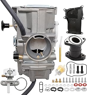 ZUDKSUY YFM350 Carburetor Compatible with Yamaha 1987-2004 Warrior 350 1987-1995 Kodiak 400 YFM400 YFM400 ATV Carburetor Big Bear Carburetor 350 1996-1998 Moto-4 350 YFM 350 1987-1998 with Intake Manifold and Fuel Valve Switch