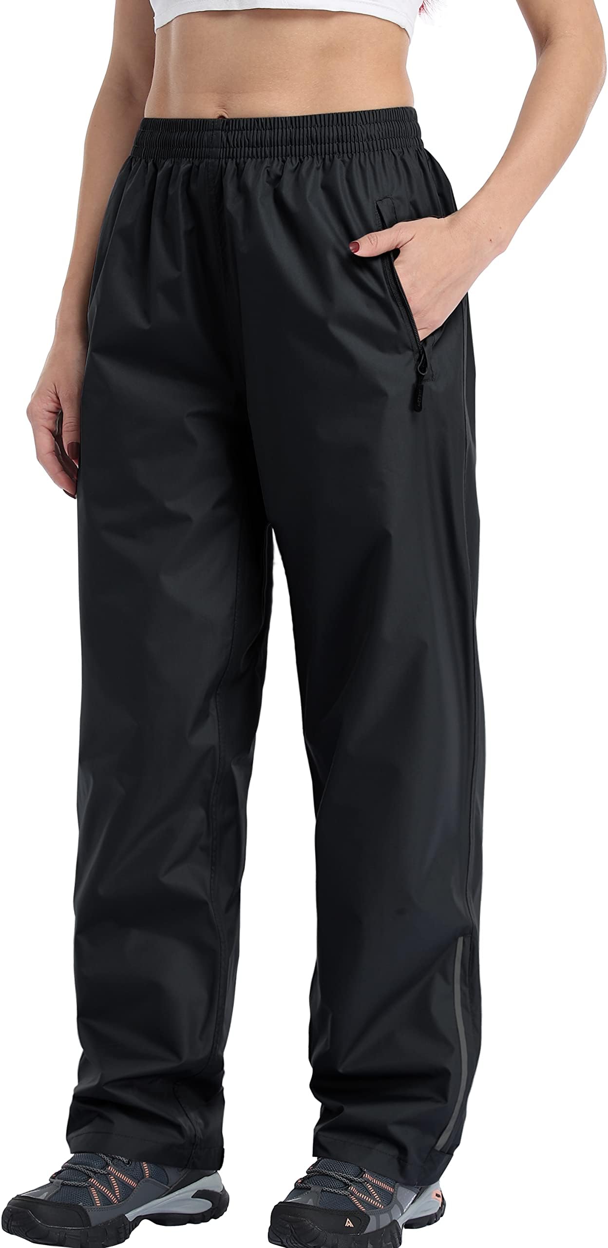 Women's Rain Pants Waterproof Hiking Pants, Lightweight Windproof Rain Over Pants for Golf, Fishing, Hiking