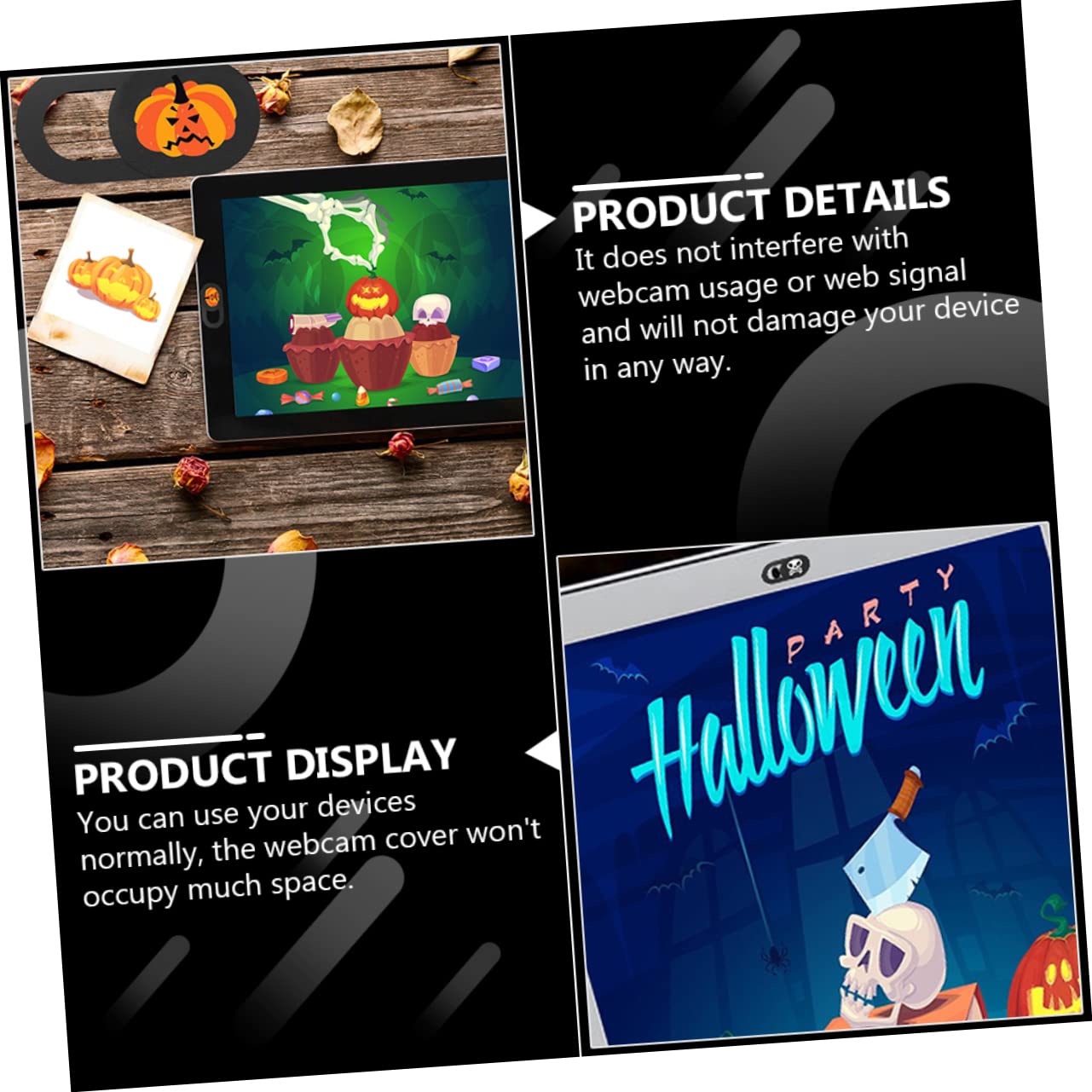 Artibetter 24piezas Funda De Cámara Web De Halloween Protector De Privacidad para Dispositivos Móviles y Tablets Diseño Único y Divertido para Seguridad Línea