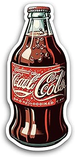 2 (Pieces) 3" and 5" Coke Bottle Sticker, Waterproof Vinyl Decals for Many Purpose Like Cars, Trucks, Laptops, Phones, Windows and More