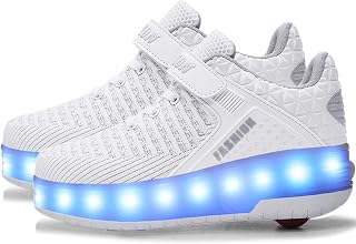 USB Chargable LED Light Up Roller Shoes Wheeled Skate Sneaker Shoes for Boys Girls Kids