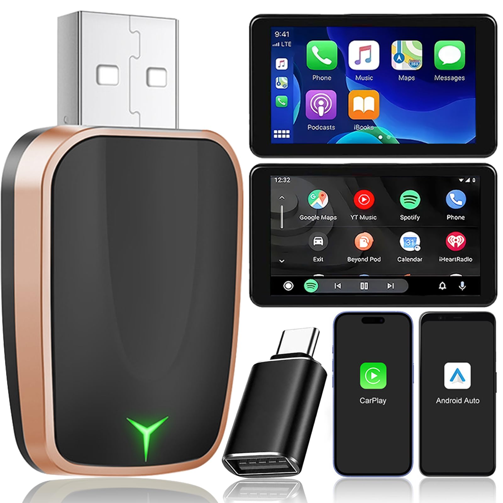 Wireless CarPlay & Android Auto Adapter 2-in-1, Convert Wired to Wireless,Plug & Play with 2.4G+5G WiFi + Bluetooth 5.0,Auto Reconnect, Zero-Latency Compatible with iPhone/Android for 98% Vehicles-image-34