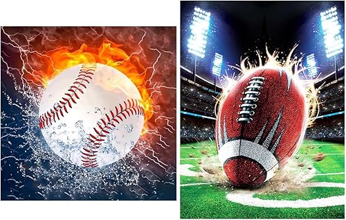 Miniatura 10 de Apomelo Kits de Arte de Diamantes para Adultos Béisbol Pintura de Arte de Diamantes Deportes Bricolaje Taladro Completo Artesanías de Arte
