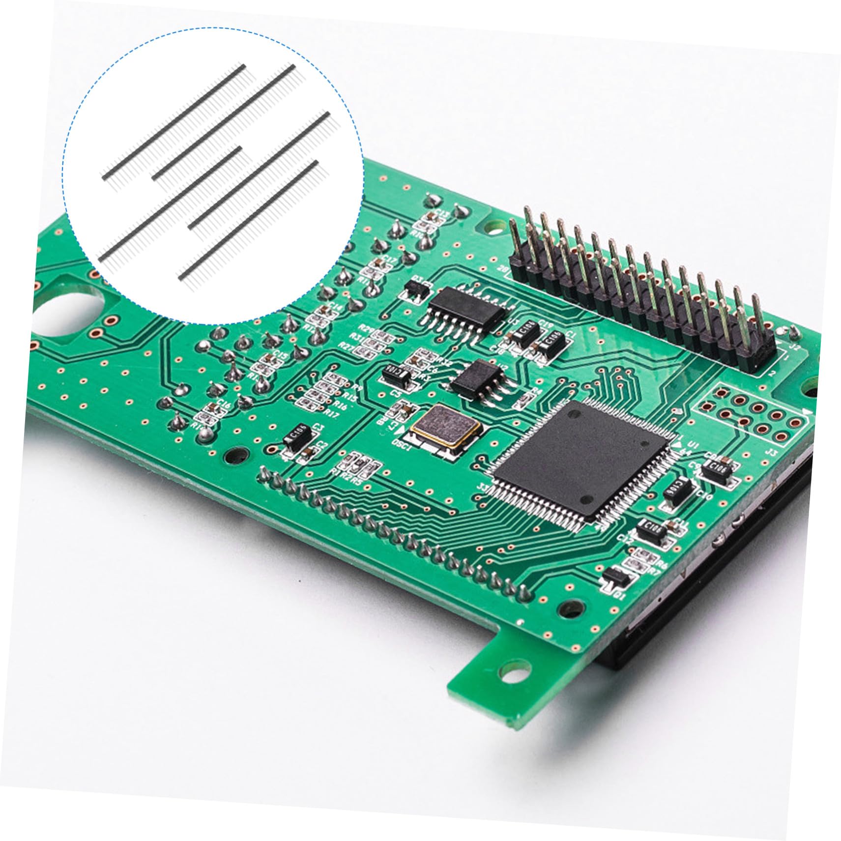 30 pezzi Connettori Pin Maschio Singolo per Pcb Accessori Strip in Rame Placcato Oro per Collegamenti Circuiti Elettronici
