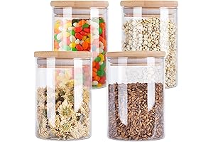 4 Pack Glass Food Prep Jars with Lids