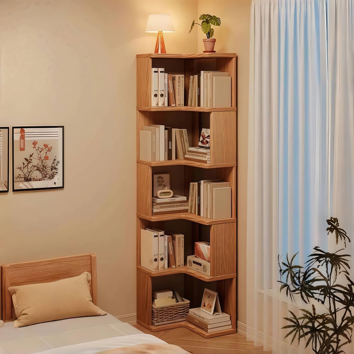 Amazon｜PANCY 本棚 かど式 コーナーラック オープンラック 大容量