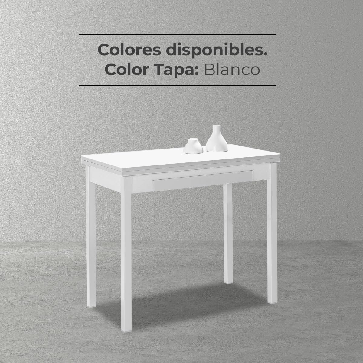 ASTIMESA Table de Cuisine, Blanc, 90 cm x 100 cm