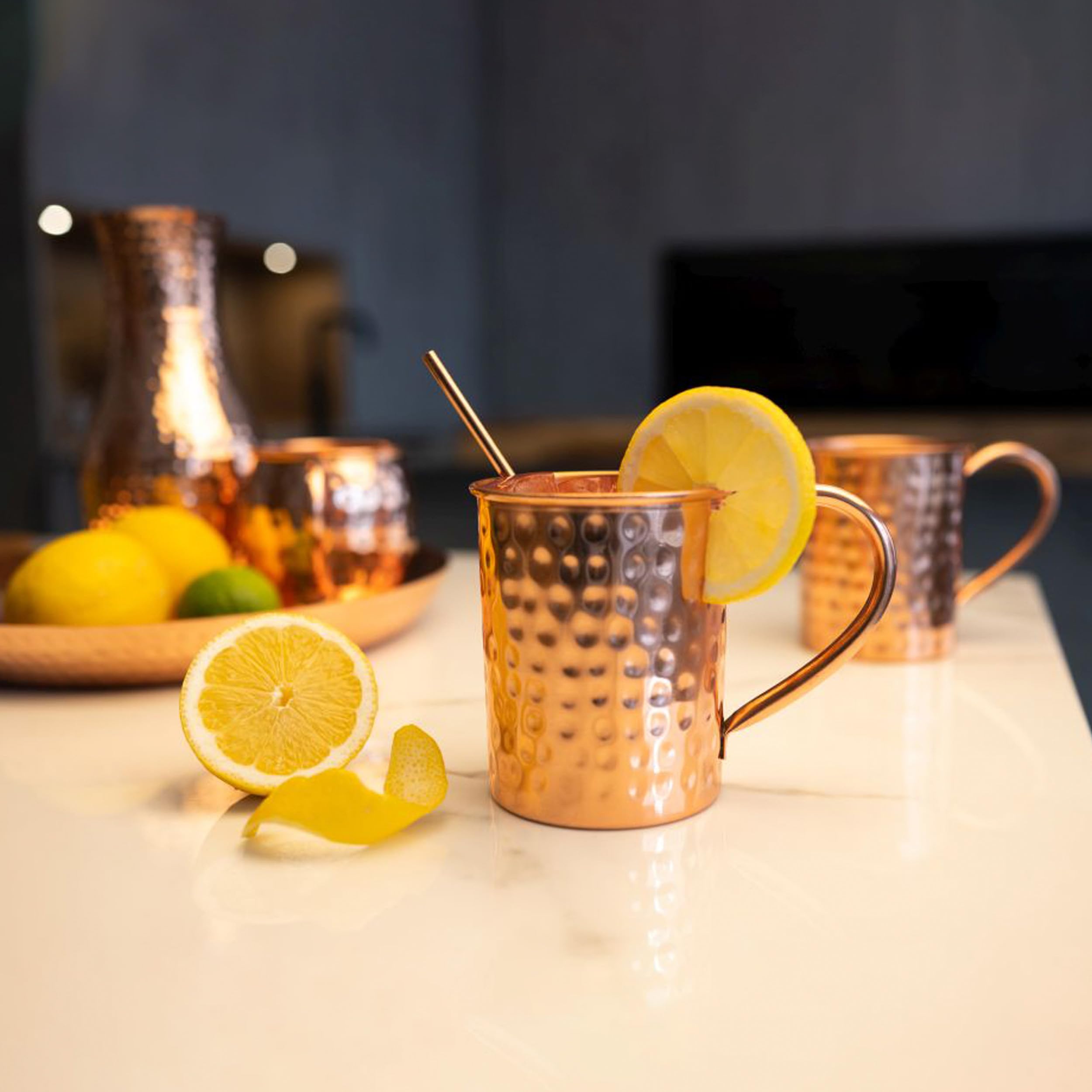 Navaris 4X Boccale Per Moscow Mule In Rame - Set 4 Bicchieri Da 500ml