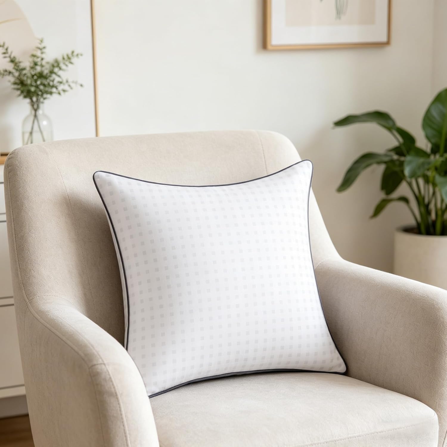 28"x28" Pillow Inserts Set of 2 with 100% Cotton Cover Decorative Square Throw 28 Pillows for Couch, Sofa and Bed - White (2, 28x28)