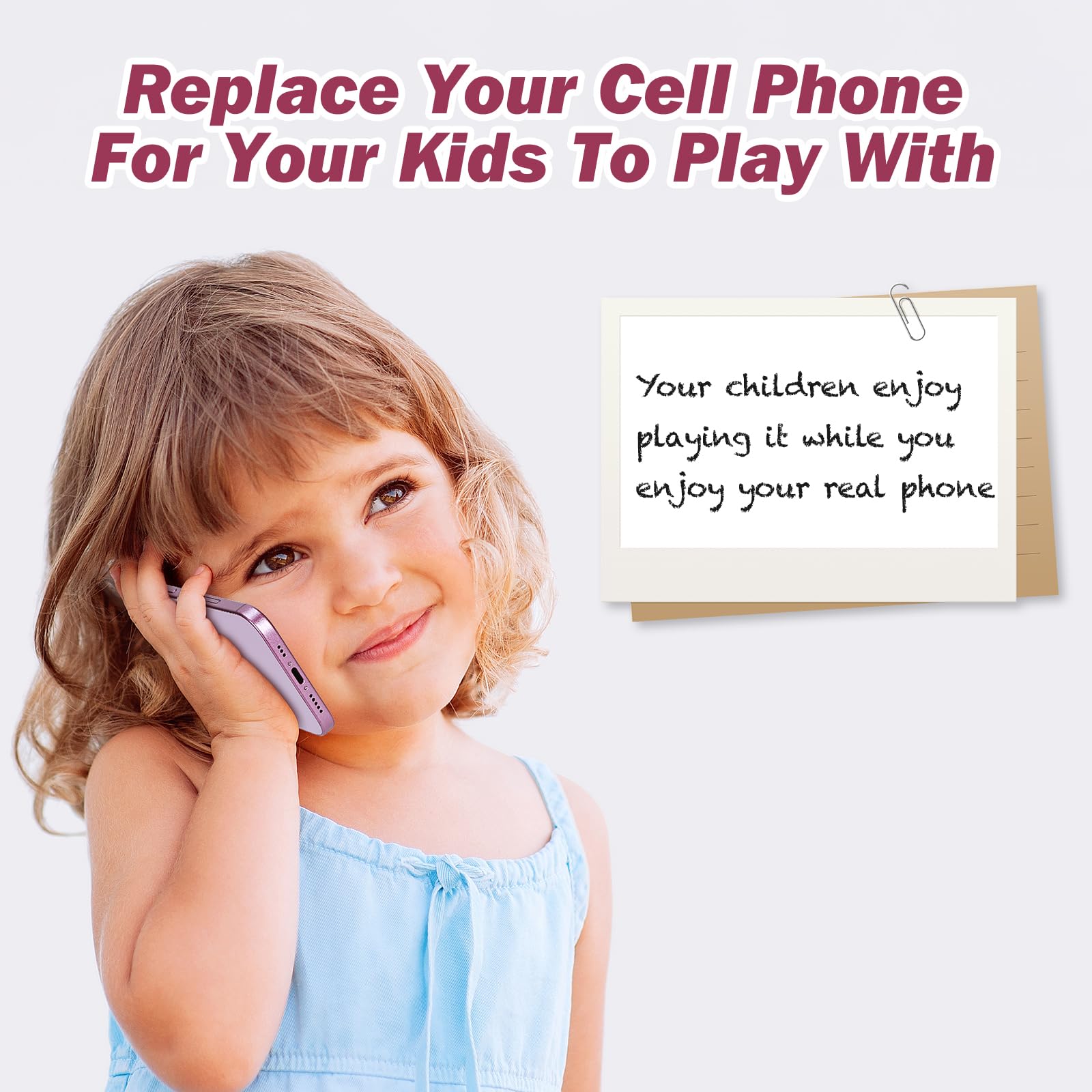 Affichage de faux jouets téléphone portable modèle métallique non fonctionnel réplique 1:1 téléphone pour téléphone 16 faux jouets téléphone portable, écran couleur rose 16