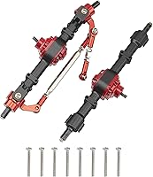 Vista 7 de ShareGoo - Juego de montaje de eje delantero y trasero de metal, eje de puente, barra de dirección, juego completo compatible con modelos MN D90 D91