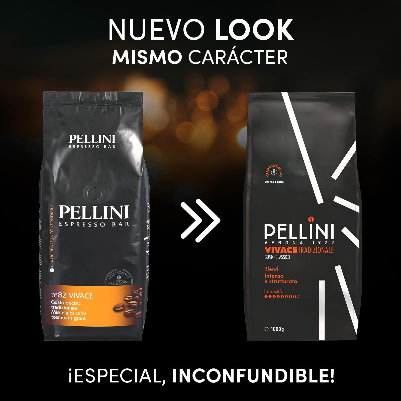 Pellini N.82 Vivace Café en Grano Espresso 1 kg Mezcla Clásica Arábica Robusta Tueste Medio