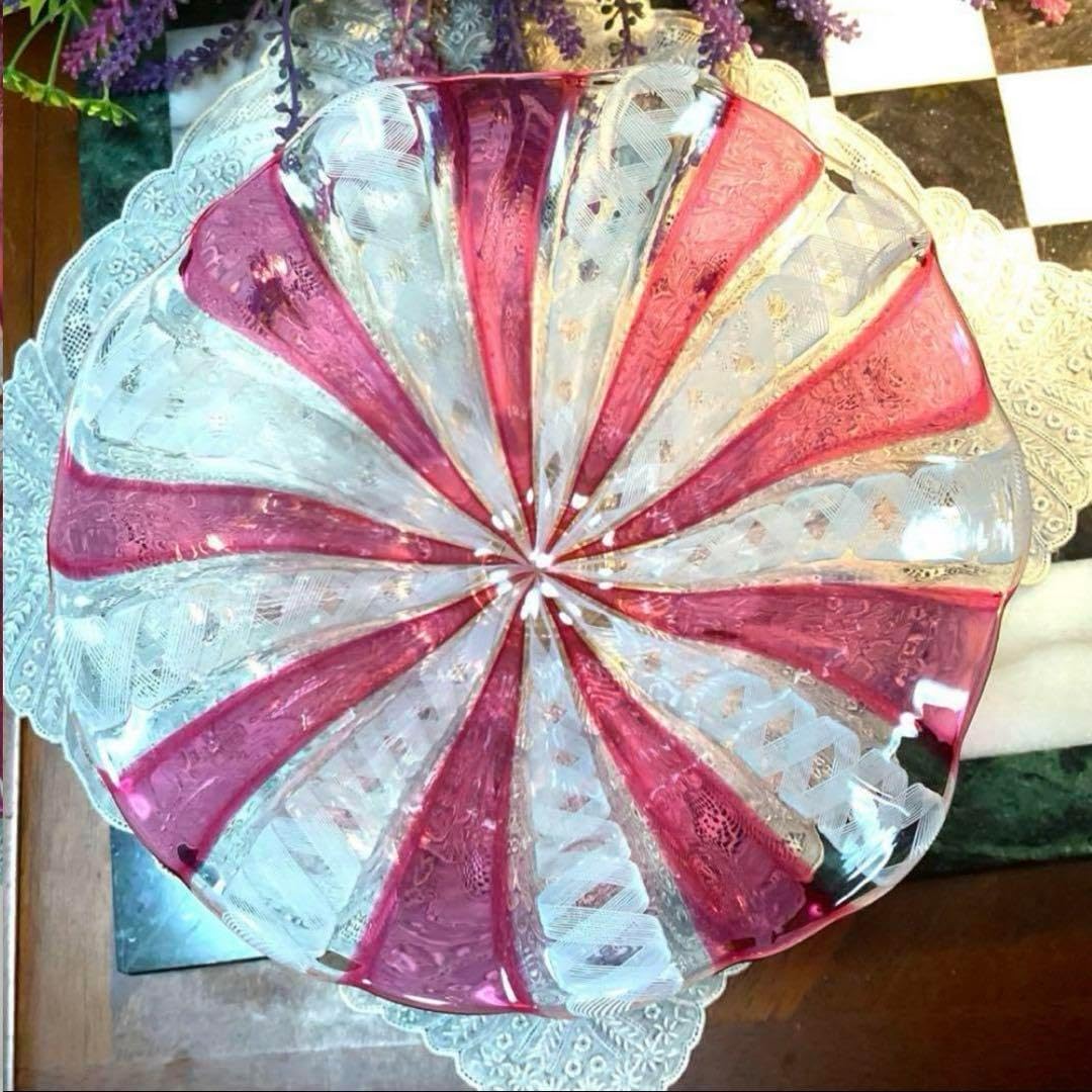 ベネチアングラス ザンフィリコ レースグラス コンポート アンティーク