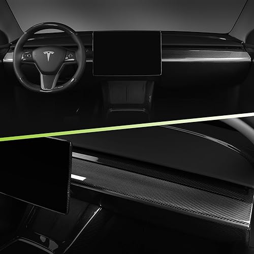 Miniatura 7 de Cubierta de fibra de carbono real para 2021-2023.5 Tesla Model 3&Y 3K Toray Dry fibra de carbono decoración interior compatible con Tesla Model 3&Y