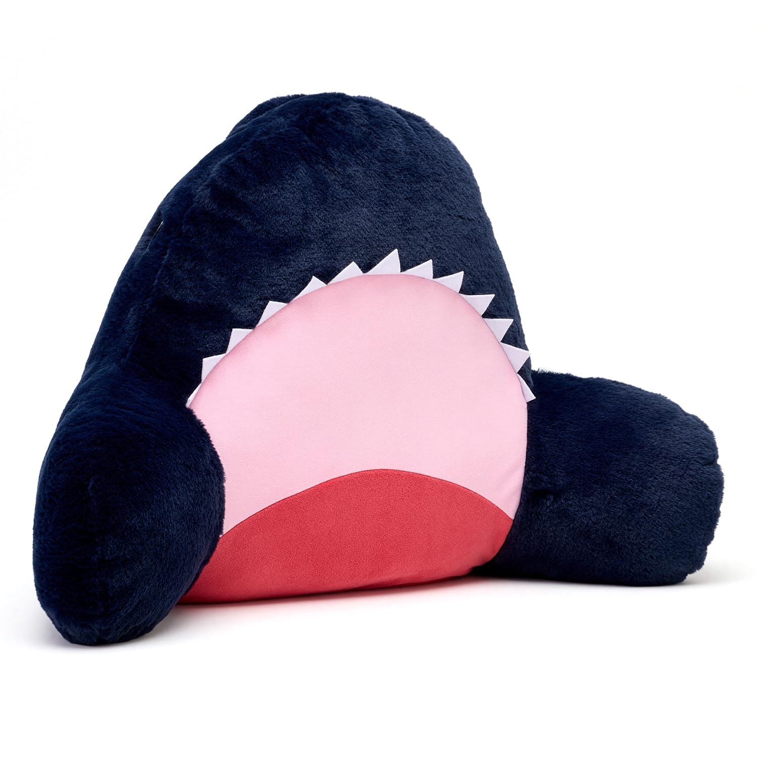 Snuggz Shark Cuddle Cushion 60x40cm, Age 12m+ - Lightweight Kids Plush Backrest Pillow with Supportive Arms, Super Soft Reading Pillow Cushion for Gaming or Napping Soft 3D Ears & Carry Handle