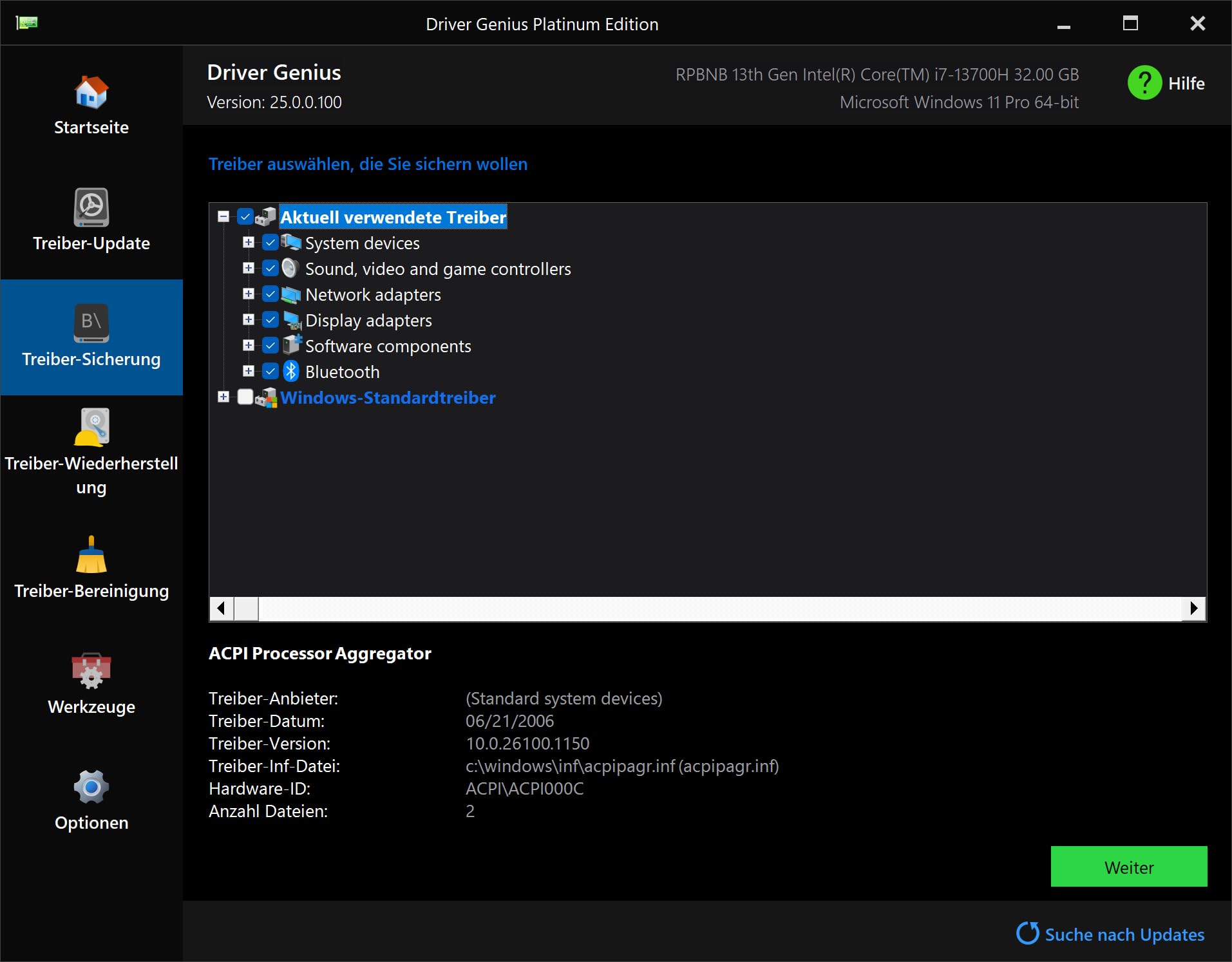 Driver Genius 25 Platinum (aktuelle Version) – Premium Treiber Updater Software - System-Optimierung & Hardware-Diagnose - Windows 11/10 - Vollversion - 3 PC / 1 Jahr - DEUTSCH (ProduktKeyCard) - PKC