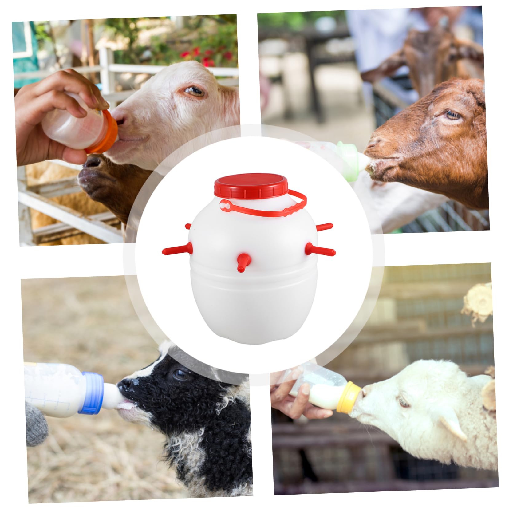 Happyyami Butelka Do Karmienia Jagniąt z Silikonu i Plastiku Odporna Wysokie i Niskie Temperatury Pojemności Uniwersalna Owiec Kóz Psów i Świń Losowy Kolor