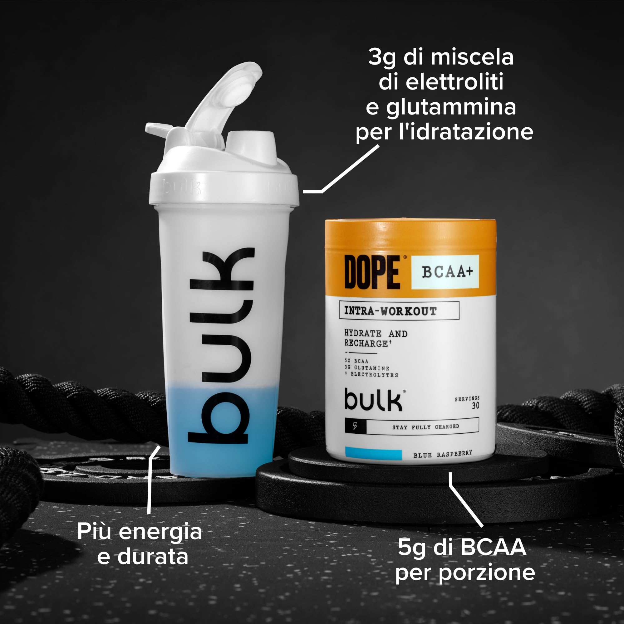 Dope BCAA+ | Intra-Workout Powder | Strawberry Lime | 360 g | 30 Servings | 5g BCAAs | Electrolyte Blend | Glutamine | Vitamin B6 & B12 | Supports Hydration, Energy & Recovery