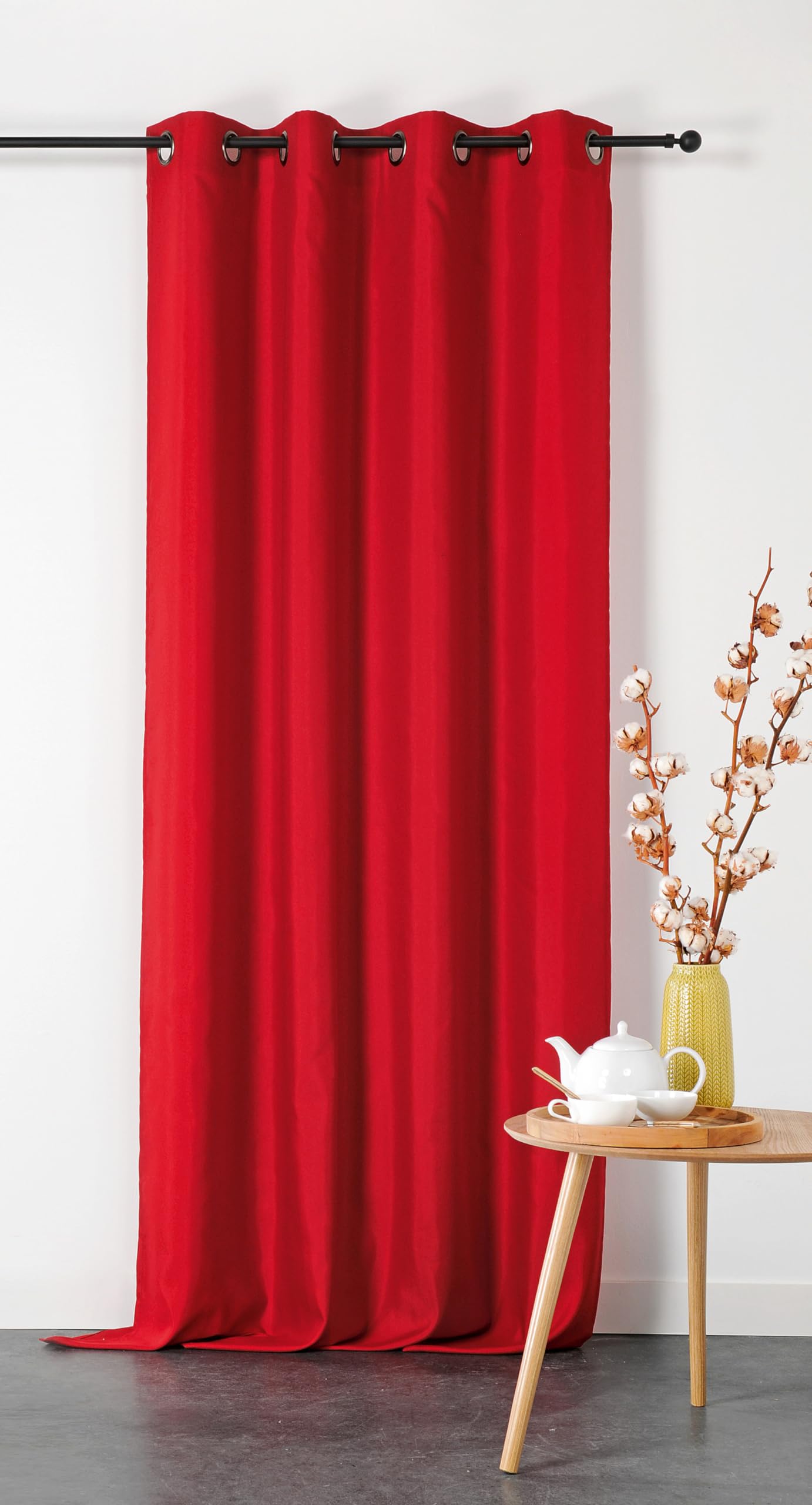 Linder M1-135 x 240 cm Double Curtain - Fire Resistant - Red